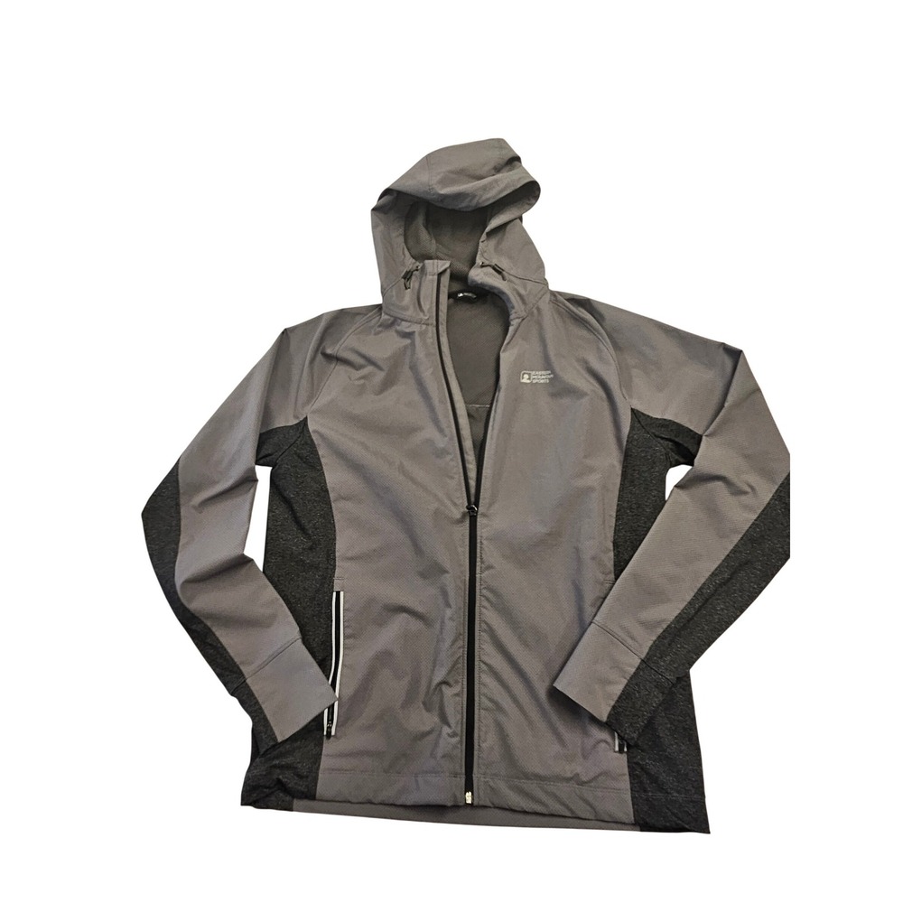 Eastern Mountain Sports EMS Mens Grey Full Zip Hooded Running Hiking Jacket L